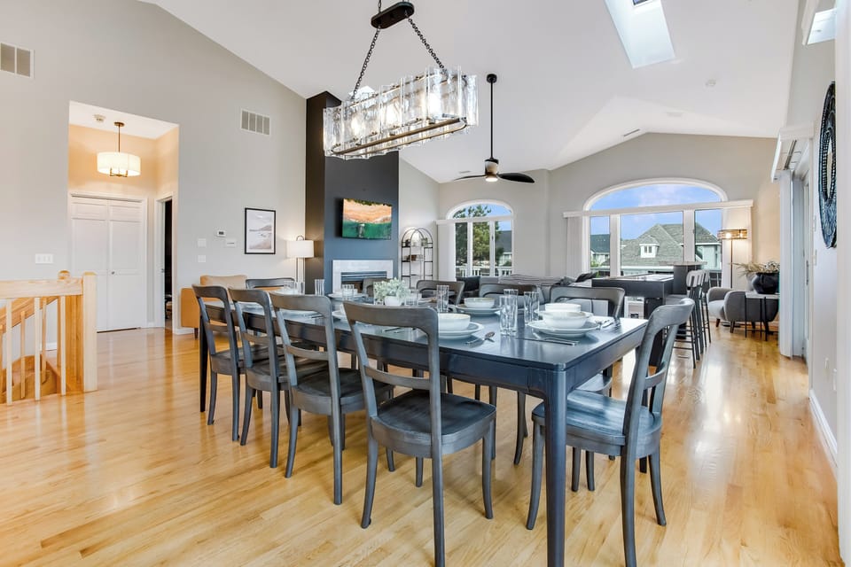 This gorgeous dining table seats 10!