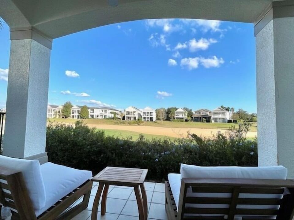 Unobstructed view on the golf course from living room