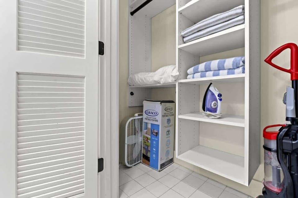 Pack n play, iron, vacuum, and extra towels!