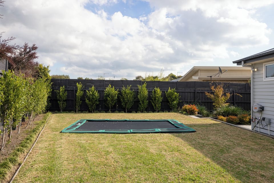 Stay entertained with the in-ground trampoline.