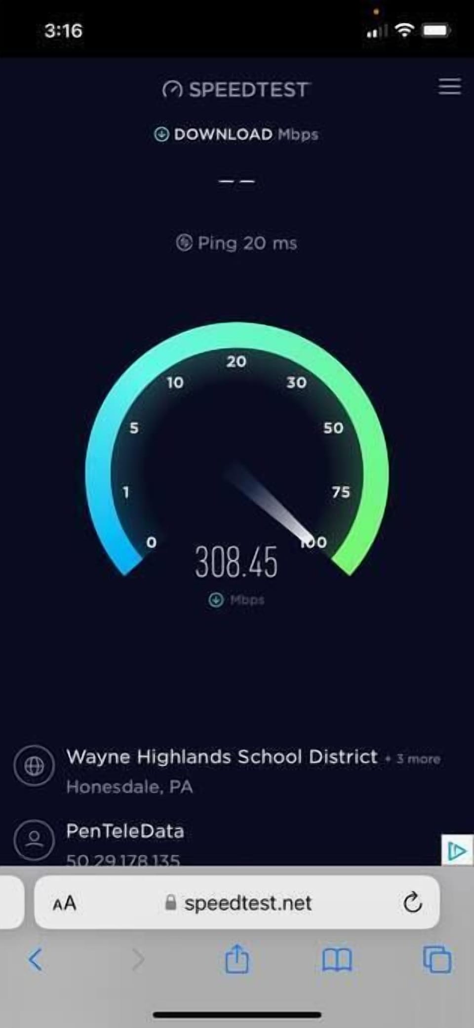 Fast wifi: 300-400 mpbs