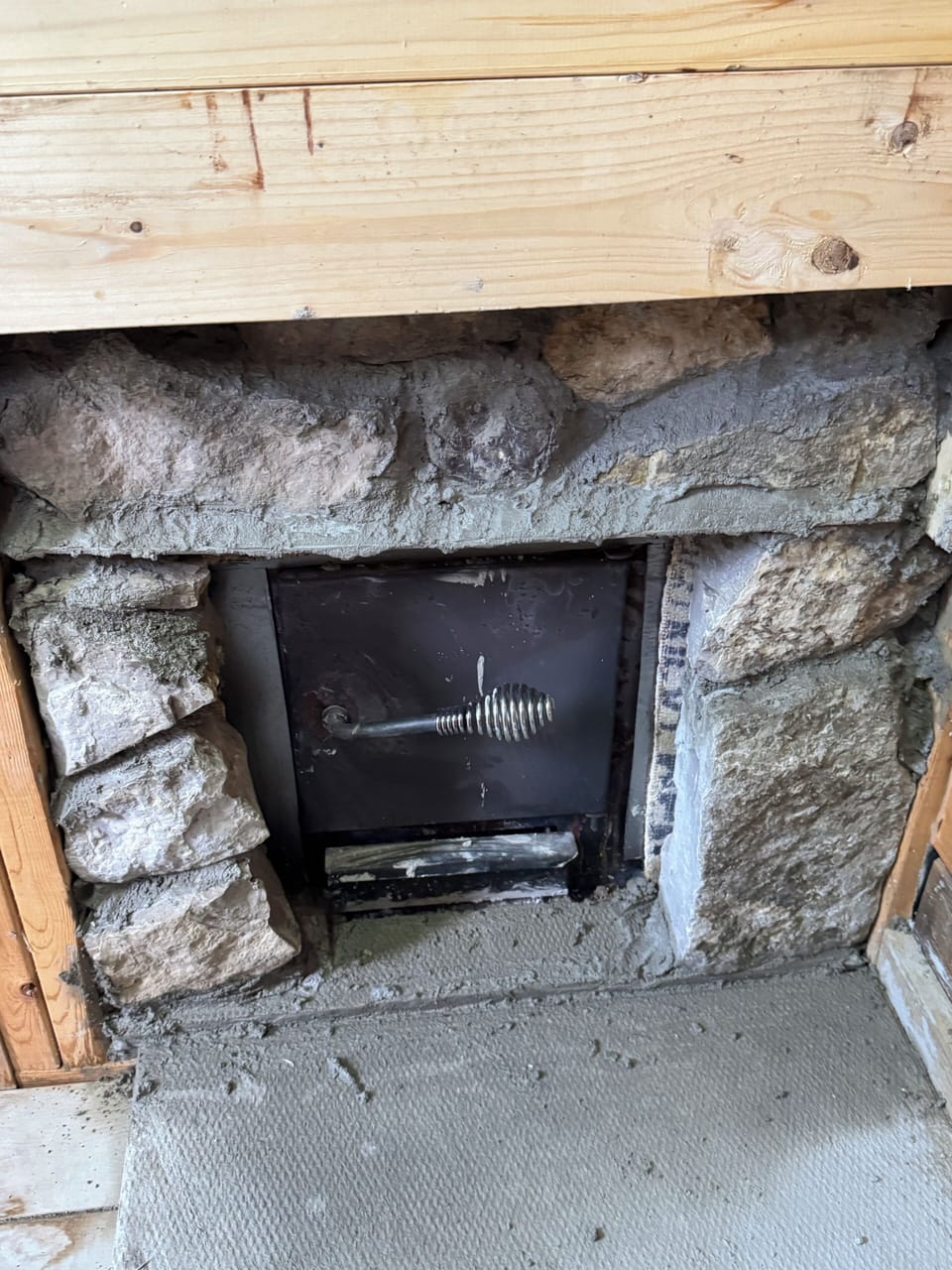 Sauna stove firebox door