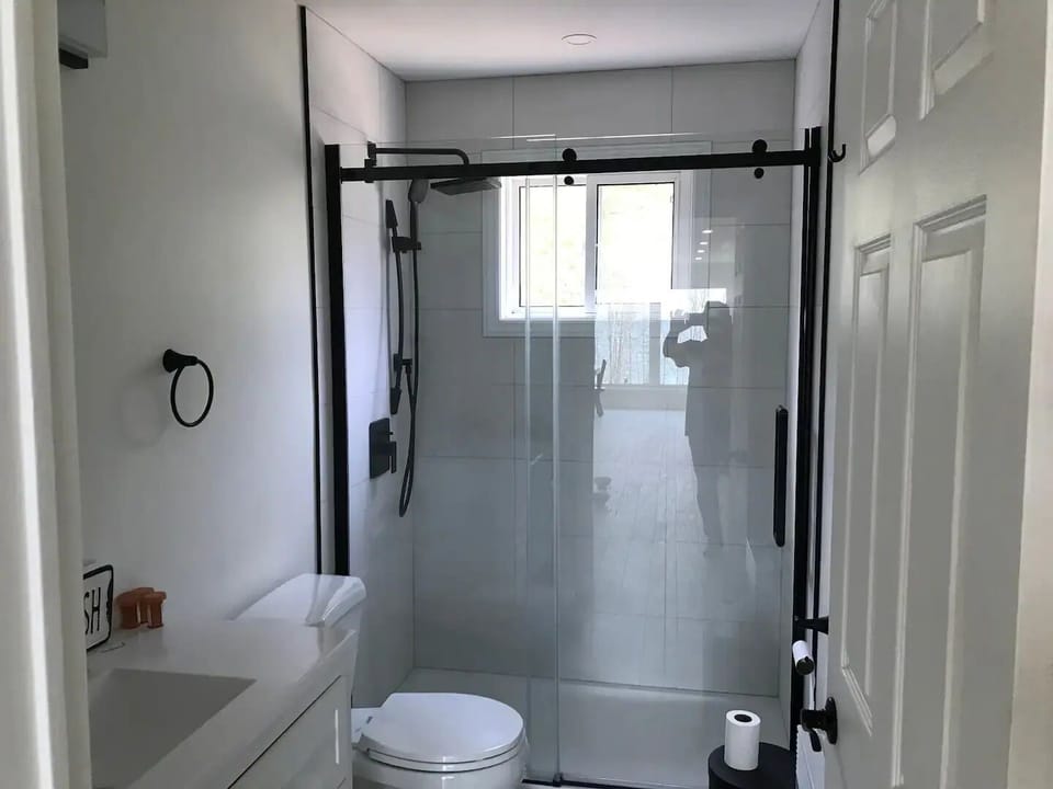 Upper level bathroom walk in shower