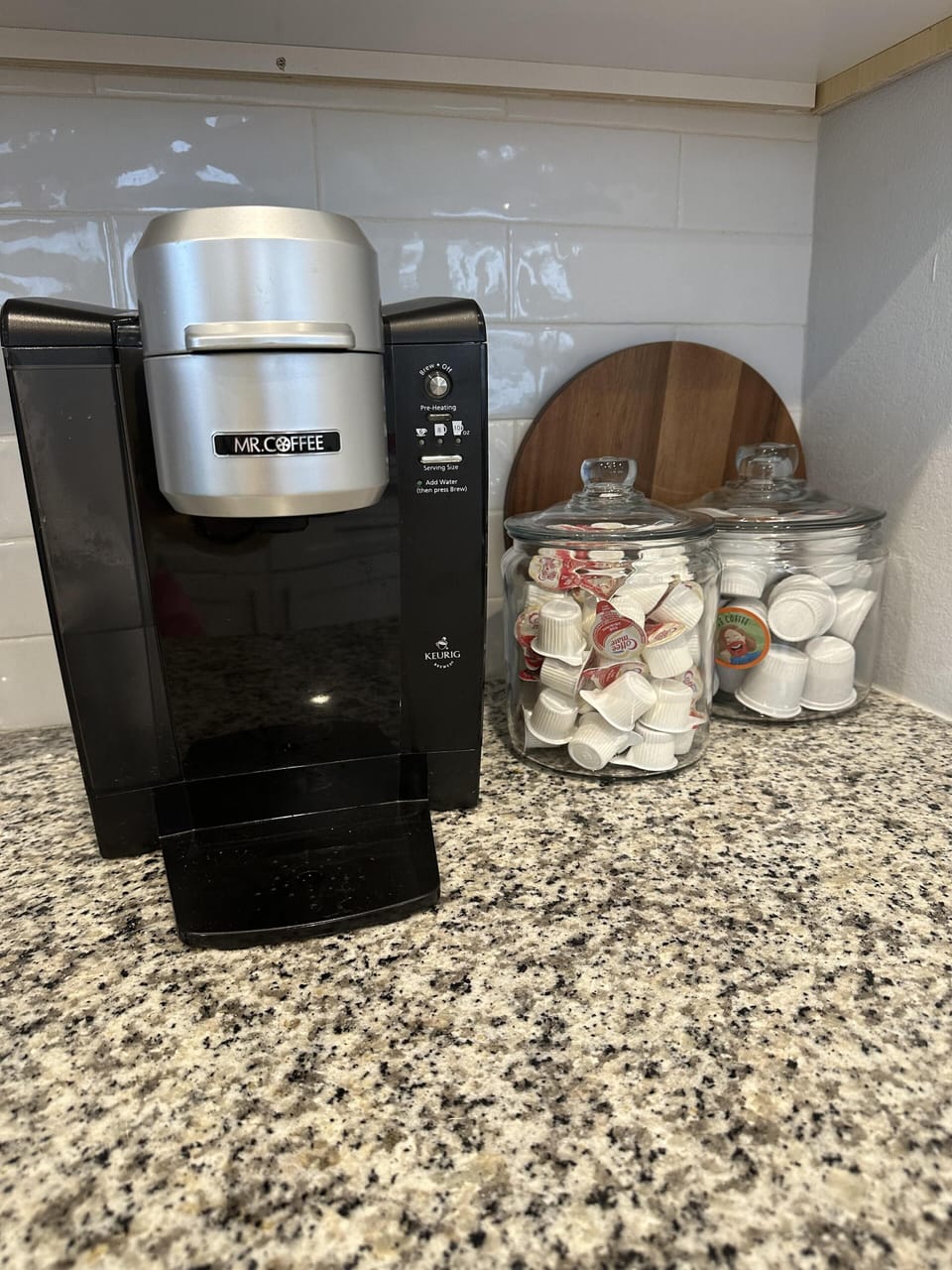 Stocked with pods, creamer, and sugar