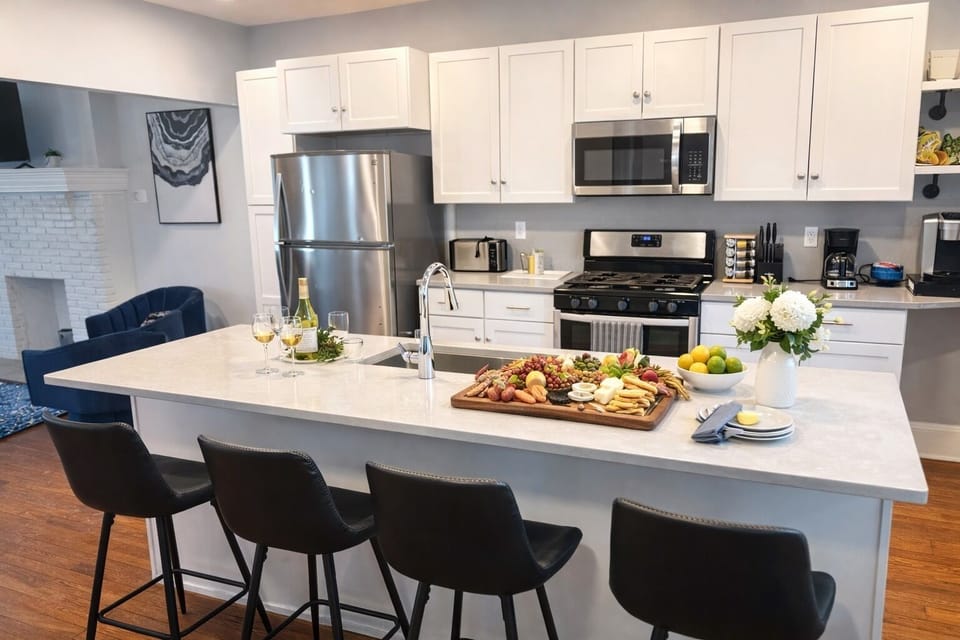 A full kitchen for gourmet meal prep.