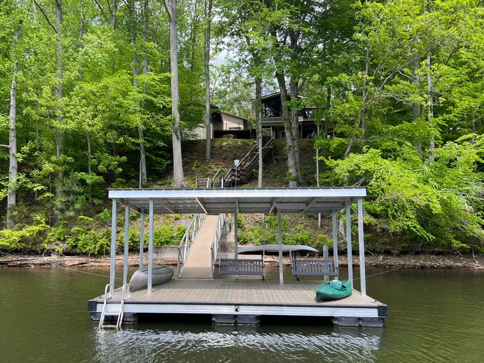 Private covered dock on an awesome secluded section of shoreline