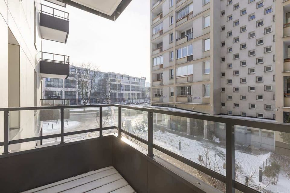 Private balcony belonging to the apartment.