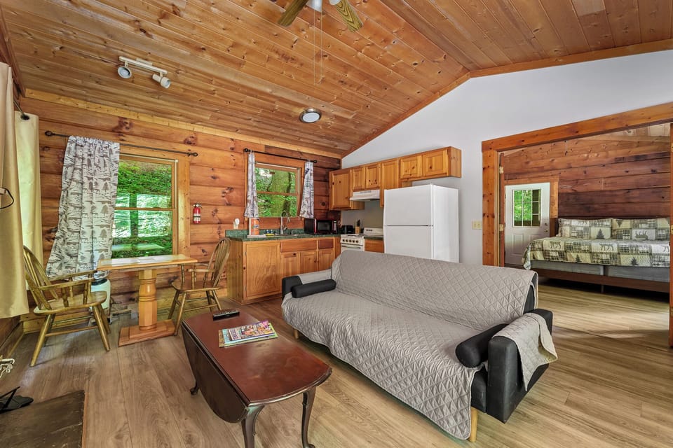 Stream your favorite shows fireside with fast WiFi and cozy comfort.