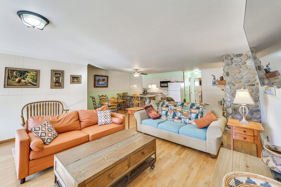 Red River Vacation Rental | 2BR | 2BA | 1,200 Sq Ft | Stairs to Access