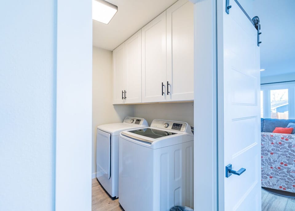 Full size washer and dryer for your convenience