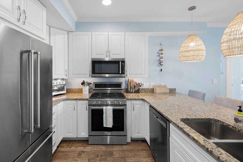 Fully stocked modern kitchen