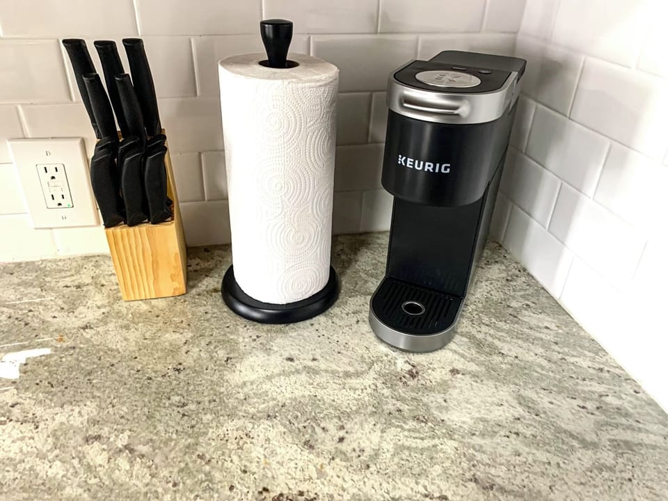 Kitchen, paper towels, and Keurig