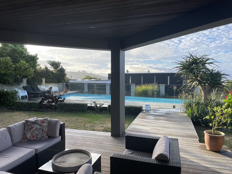 Lovely outdoor living with private bespoke 12m swimming pool.