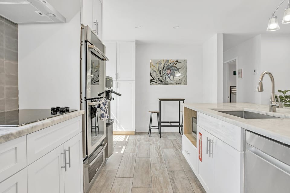 Full kitchen with double oven and full size soft serve machine