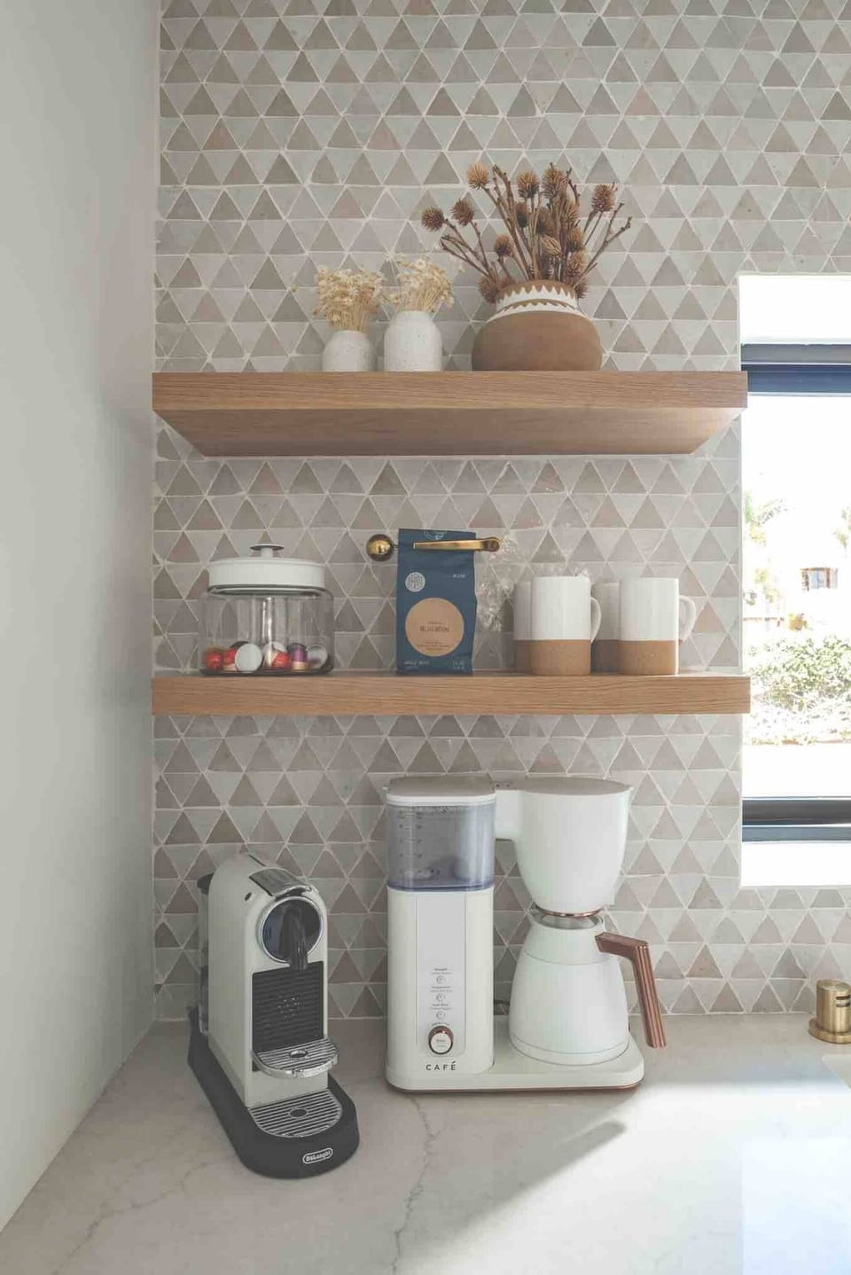 Full coffee bar with local coffee & Nespresso pods
