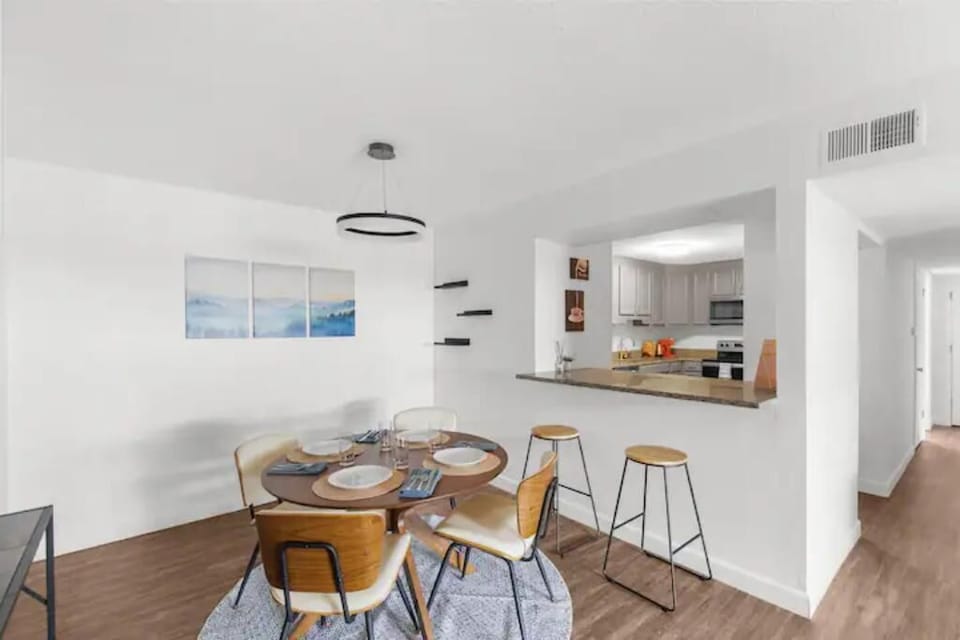 Enjoy home cooked meals in your own fully stocked kitchen and dining room