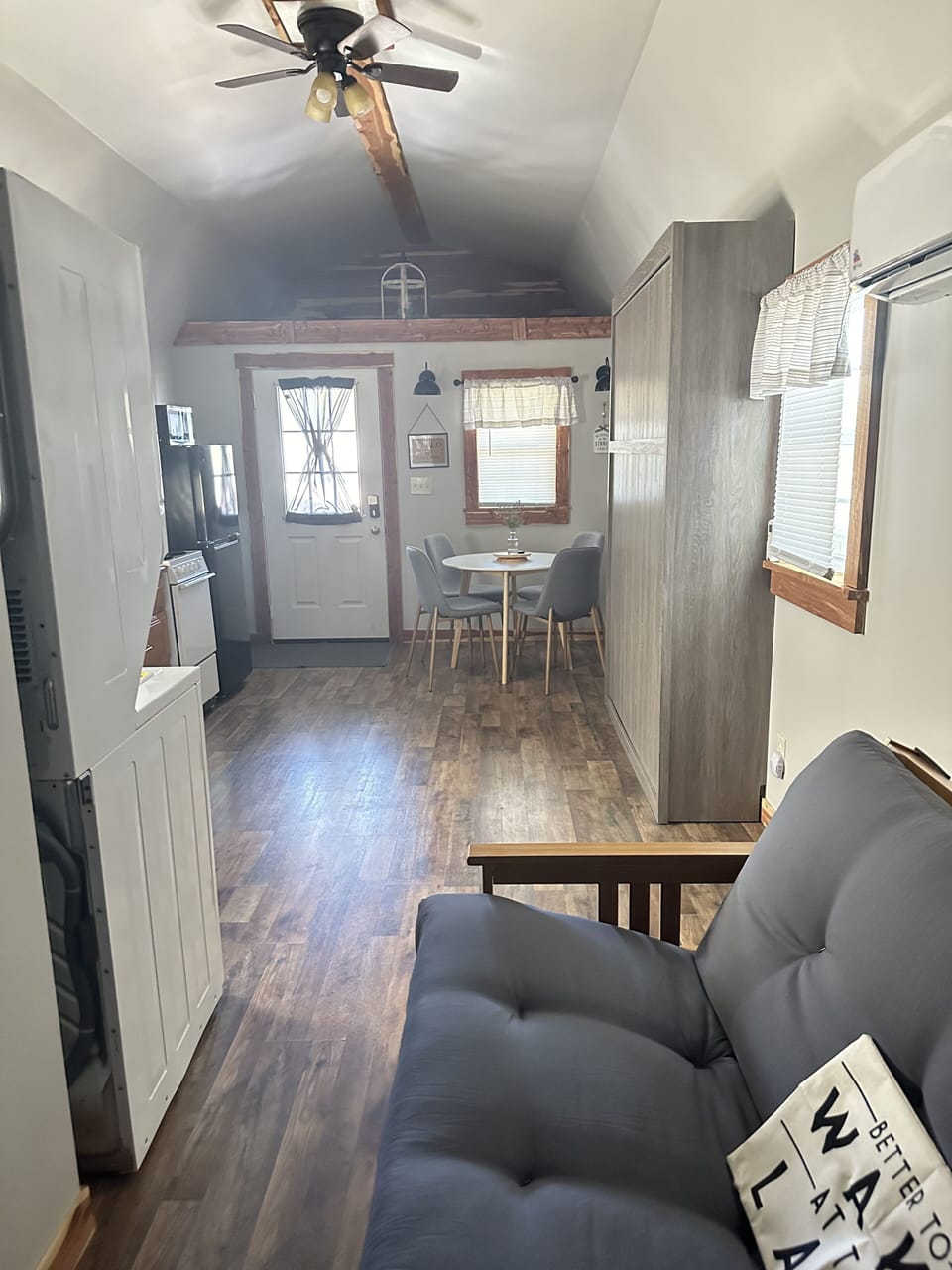 VIEW FROM BACK OF CABIN TO FRONT