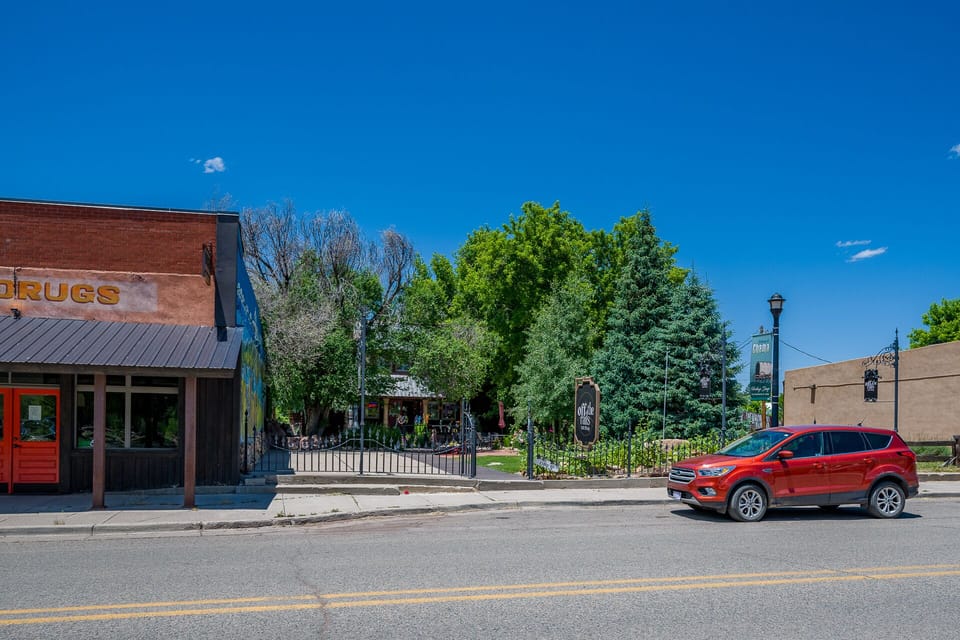 Main Street View with the apartment in the back