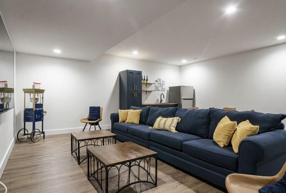 Basement with 1o foot couch