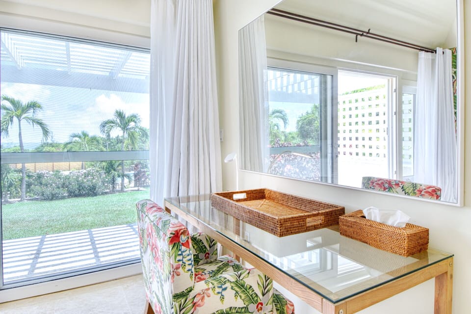 Desk in bedroom. Perfect for those working remotely.
