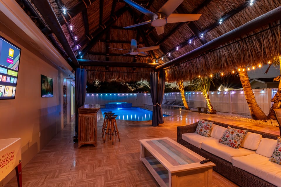 Tiki Hut By Night