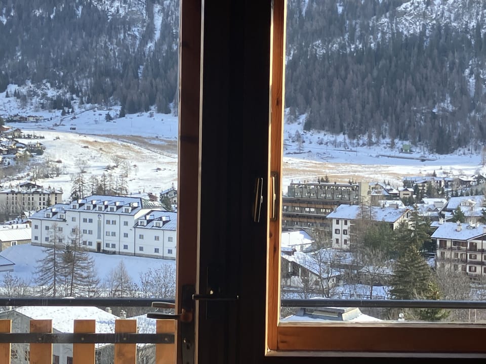 View of the town below from the living room