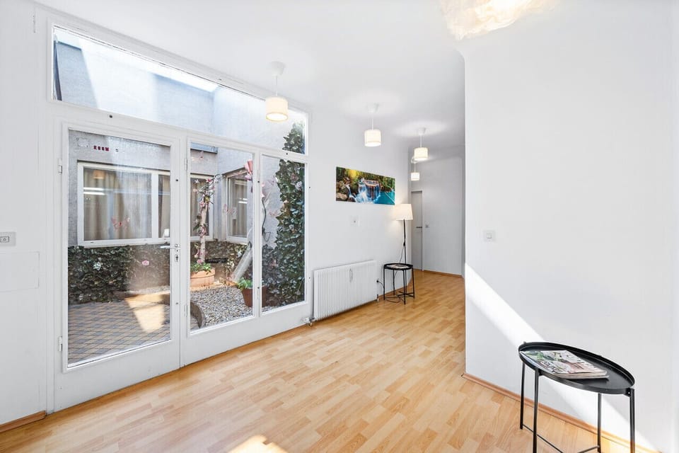 Natural light shining through the windows into the common area.