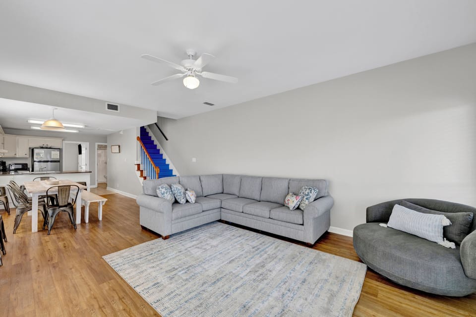 The spacious living room provides a sofa sleeper, accommodating two more guests