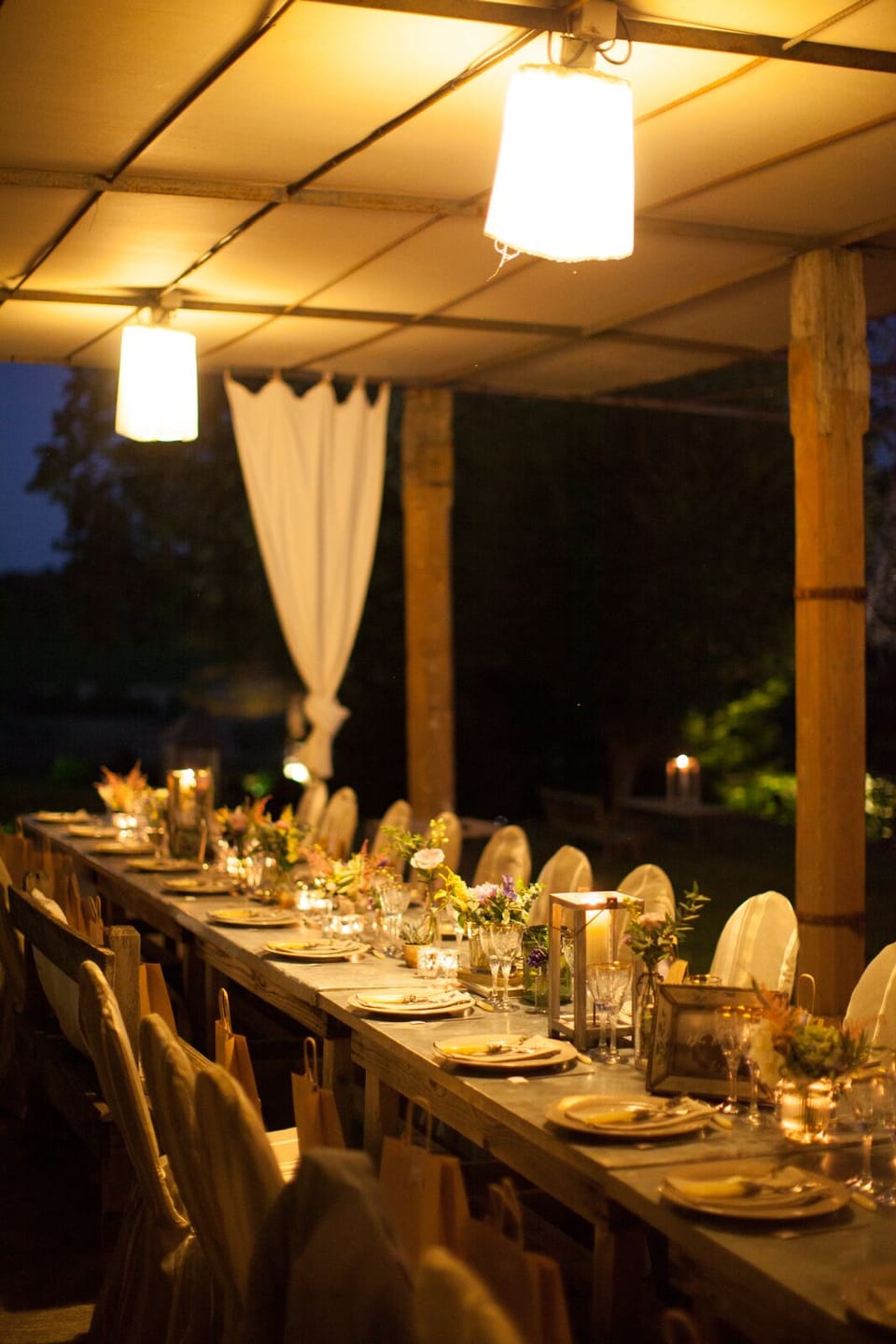 Outdoor banquet area