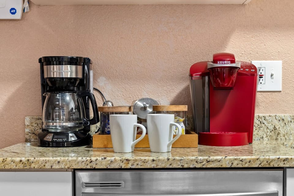 Sip, unwind, and repeat at our cozy coffee station, complete with complimentary coffee and tea for your enjoyment and relaxation.