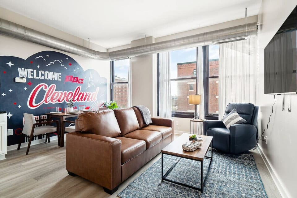 Urban chic meets cozy comfort!  This Cleveland apartment is a dream come true. 😍 #UrbanLiving