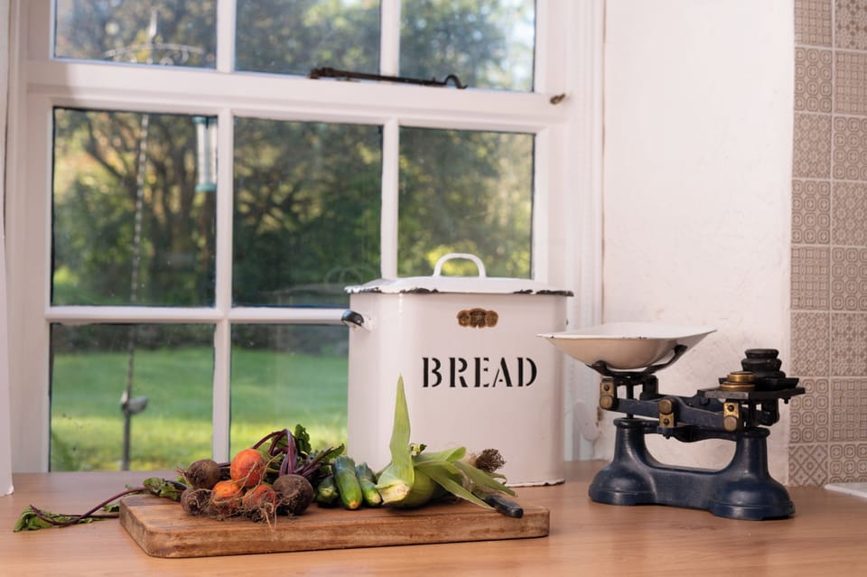 Enjoy the view from the country-style kitchen