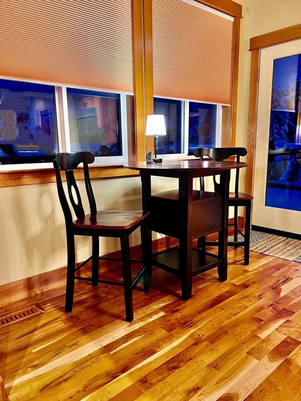 Side breakfast table for morning coffee. 