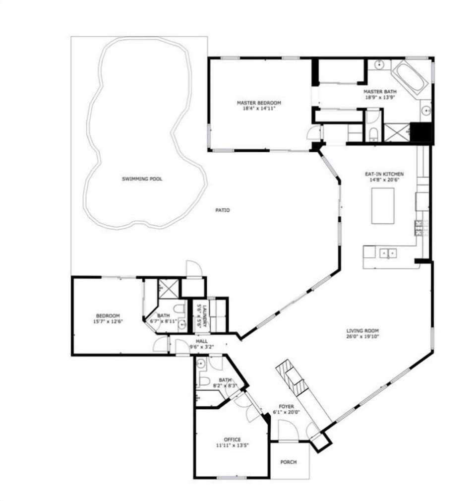 Floor plan and layout of the entire home.
