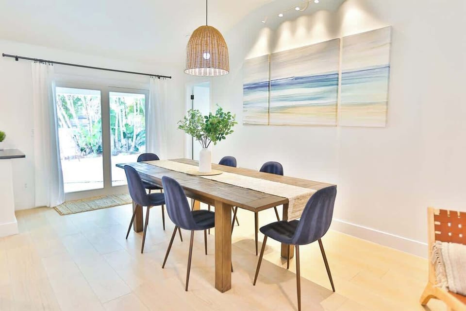 Dining room in our vacation rental home in Largo, Florida.