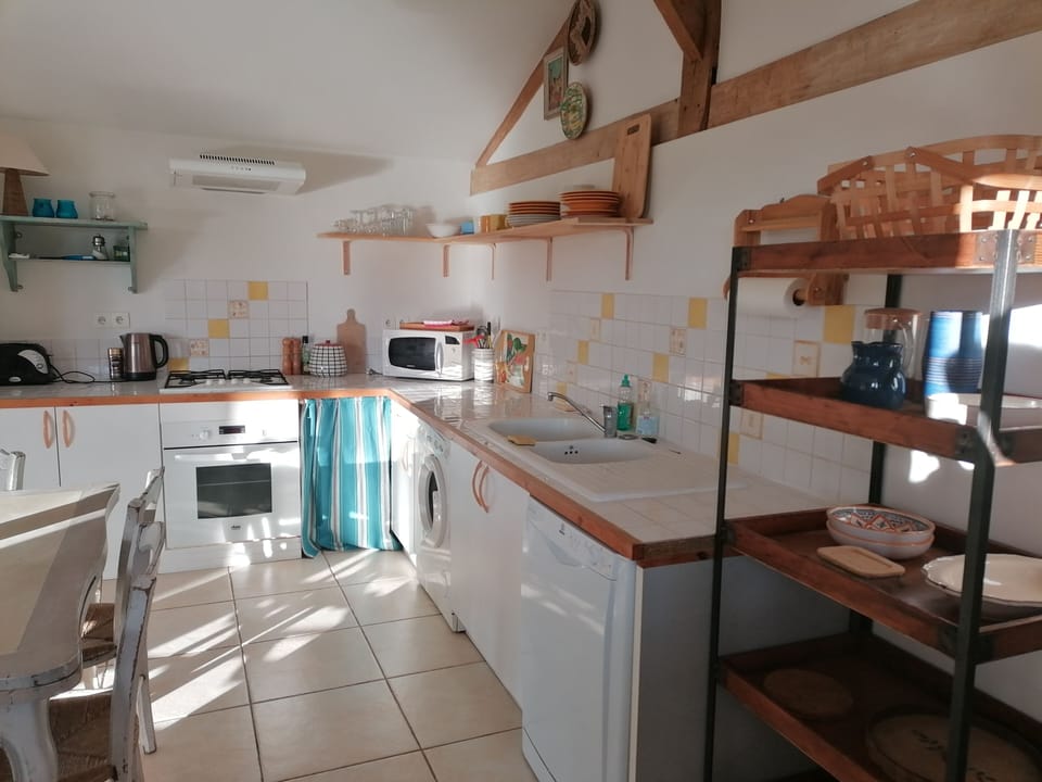 kitchen area.