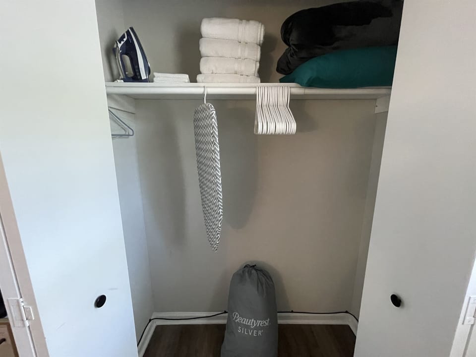 Ironing Board and Iron in Master Closet