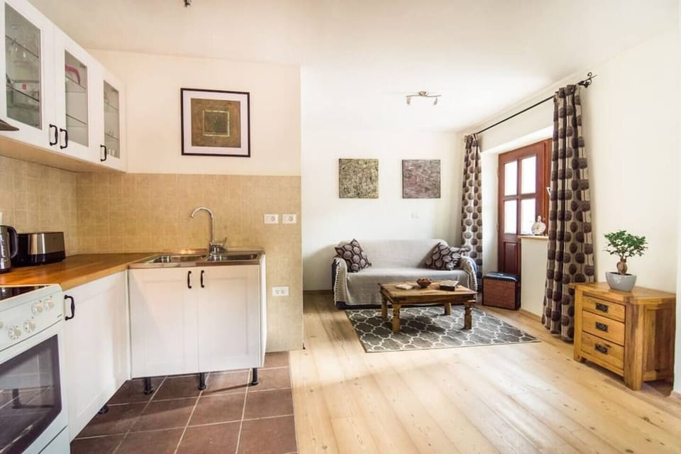 living room and kitchen