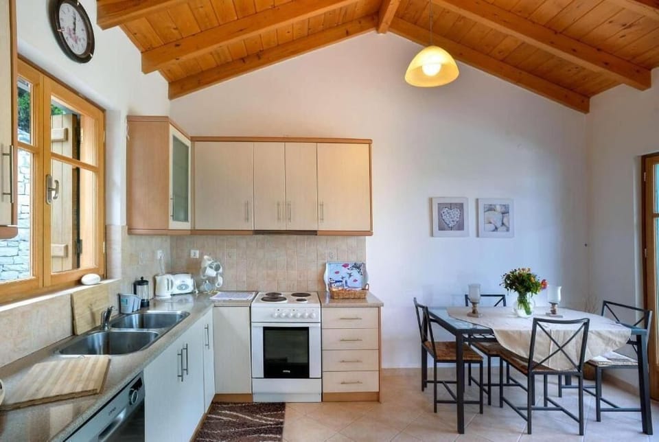 Equipped kitchen, and dining area