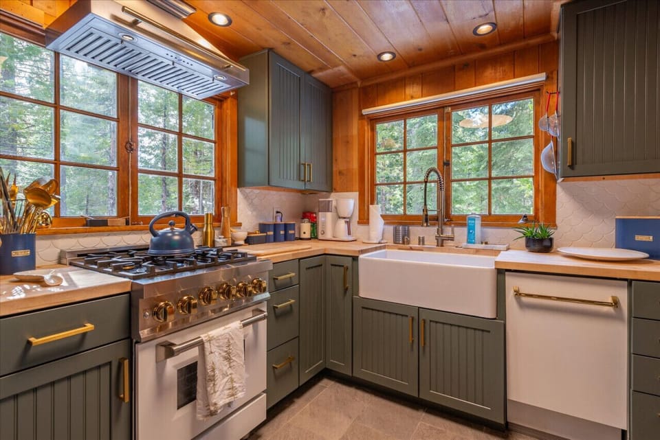 Nicely appointed remodeled kitchen with stainless appliances.