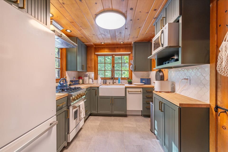 Nicely appointed remodeled kitchen with stainless appliances.