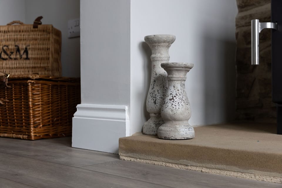 Ornaments near log burner