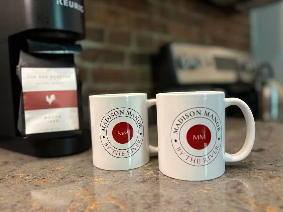 Enjoy local coffee in Madison Manor mugs