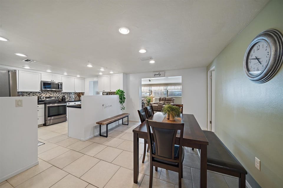 Kitchen located right off the dining room.