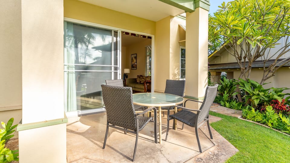Sliding glass doors bring the best of indoor / outdoor living.