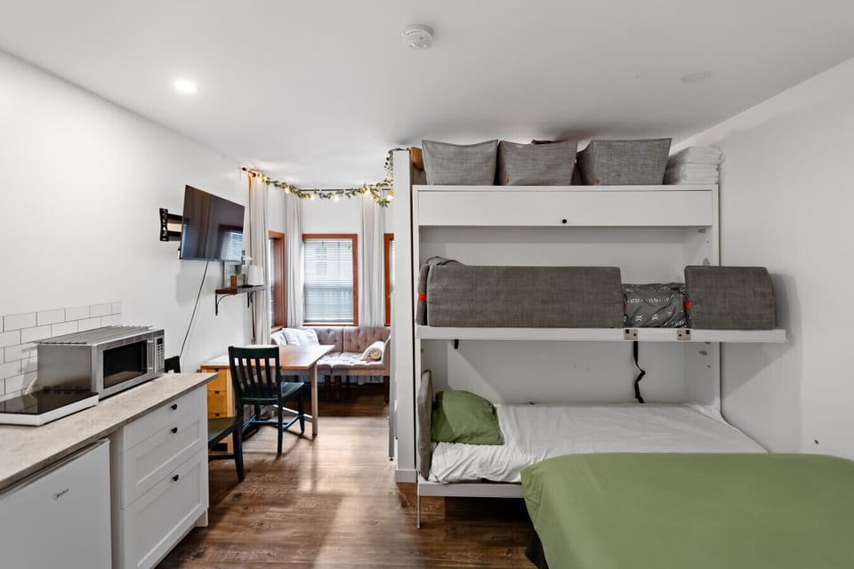 Natural light fills the room, creating a calm, restful atmosphere all day long.