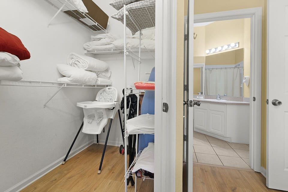 Master closet with baby items included - Incredibles Hideaway