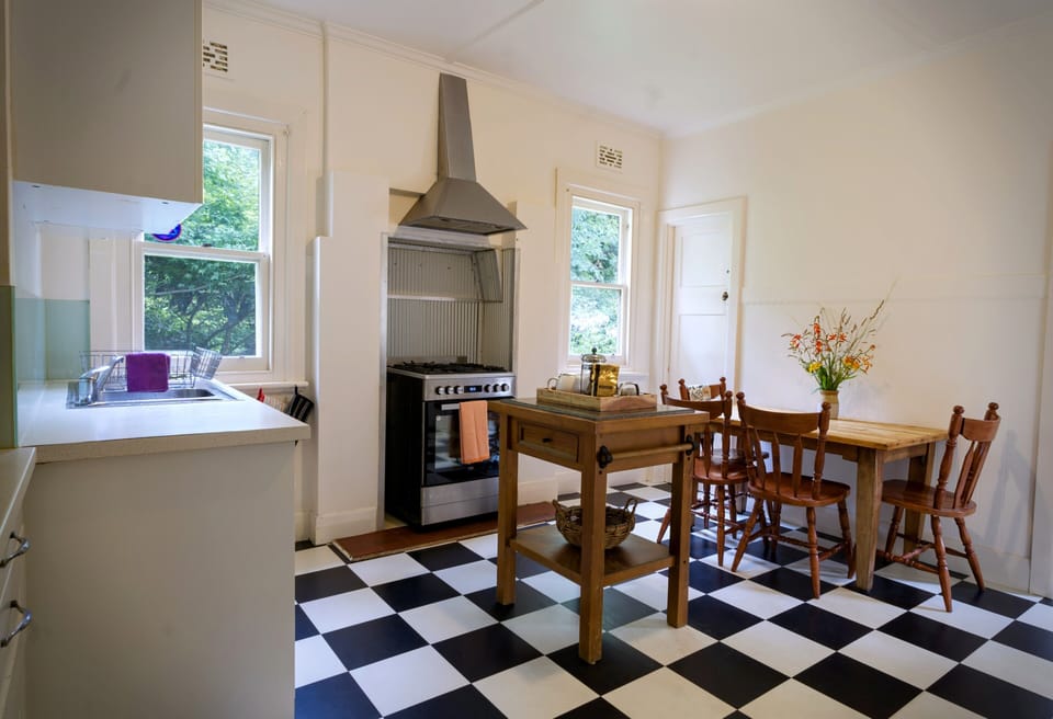 Country-style kitchen with large walk-in pantry