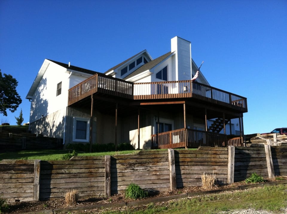 Two large decks with beautiful lake views.