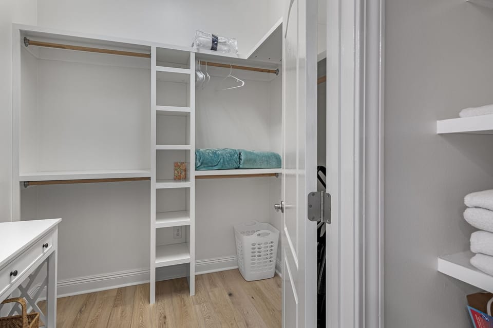 Walk-in closet in master bath